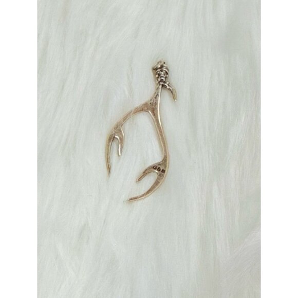 Signed G&B Deer Horn Pendant - Picture 2 of 5
